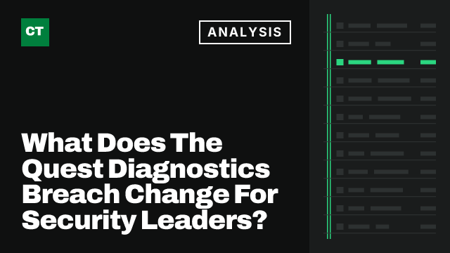 CISO Tribune analysis card: What Does The Quest Diagnostics Breach Change For Security Leaders?