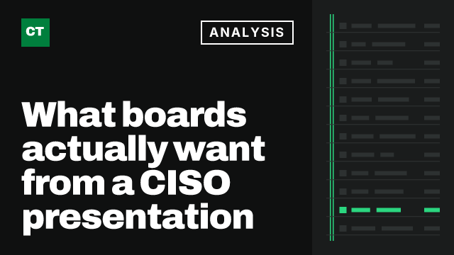 CISO Tribune analysis card: What boards actually want from a CISO presentation