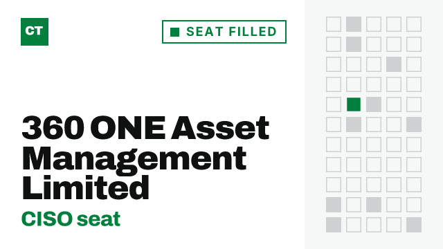 CISO Tribune company record: 360 ONE Asset Management Limited, seat filled, since September 3, 2026
