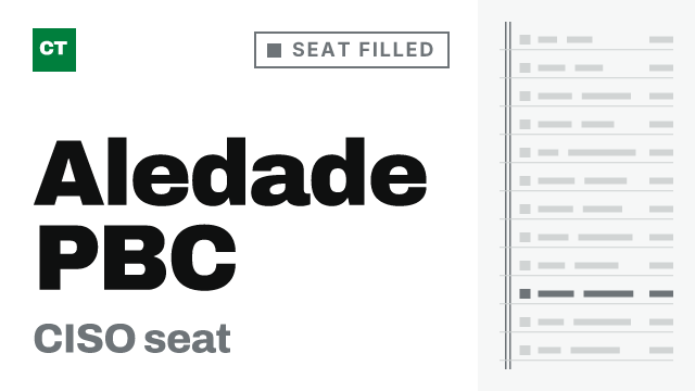 CISO Tribune company record: Aledade PBC, seat filled, since October 26, 2026