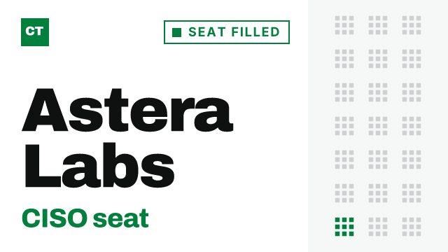 CISO Tribune company record: Astera Labs, seat filled, since April 2026