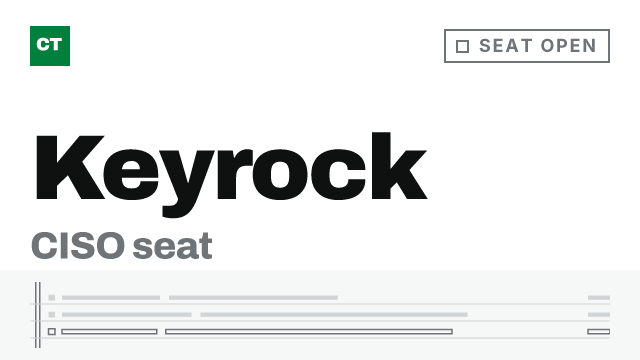 CISO Tribune company record: Keyrock, seat open since week of September 28, 2026