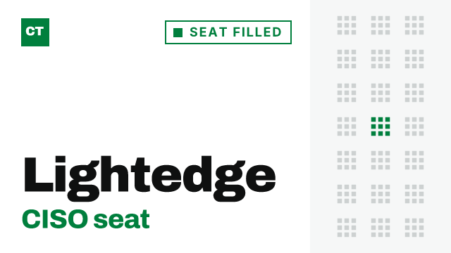CISO Tribune company record: Lightedge, seat filled, since July 2026