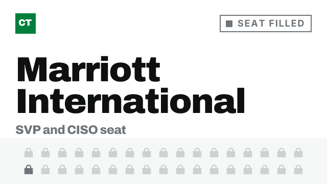 CISO Tribune company record: Marriott International, seat filled, since August 25, 2026