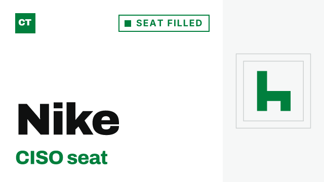 CISO Tribune company record: Nike, seat filled, since week of October 12, 2026