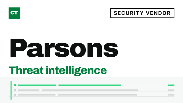 CISO Tribune company record: Parsons, security vendor (Threat intelligence)