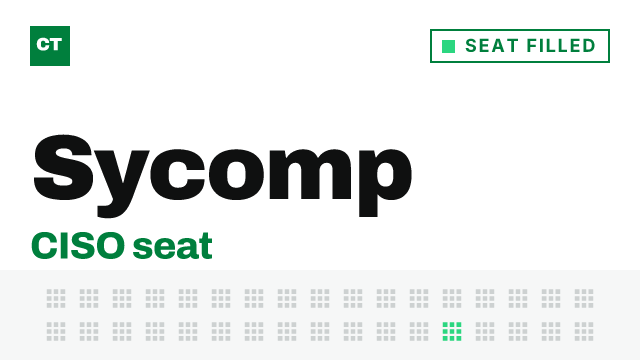 CISO Tribune company record: Sycomp, seat filled, since August 2026