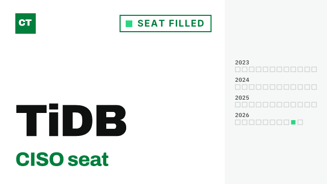 CISO Tribune company record: TiDB, seat filled, since September 2, 2026