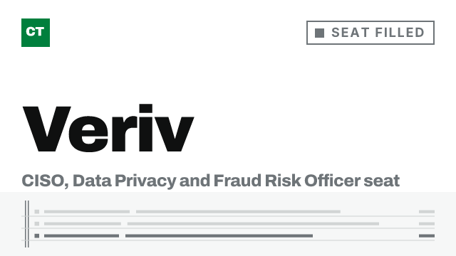 CISO Tribune company record: Veriv, seat filled, since October 22, 2026