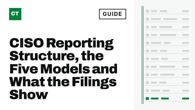 CISO Tribune guide card: CISO Reporting Structure, the Five Models and What the Filings Show
