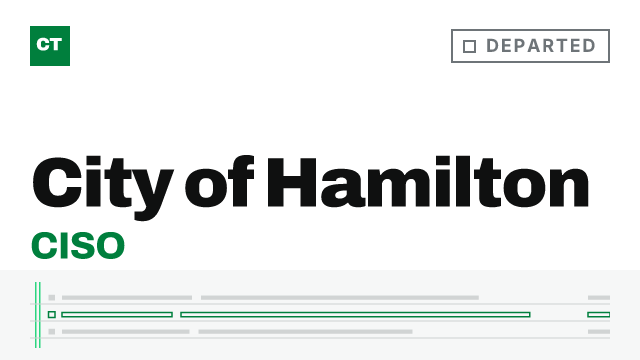 CISO Tribune record card: City of Hamilton CISO departs