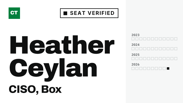 CISO Tribune executive record: Heather Ceylan, CISO at Box, seat verified October 20, 2026