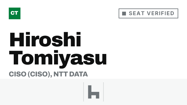 CISO Tribune executive record: Hiroshi Tomiyasu, CISO (CISO) at NTT DATA, seat verified October 14, 2026