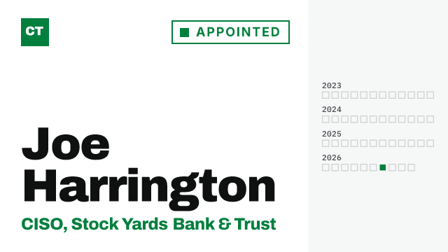 CISO Tribune executive record: Joe Harrington, CISO at Stock Yards Bank & Trust
