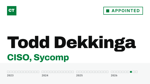 CISO Tribune executive record: Todd Dekkinga, CISO at Sycomp